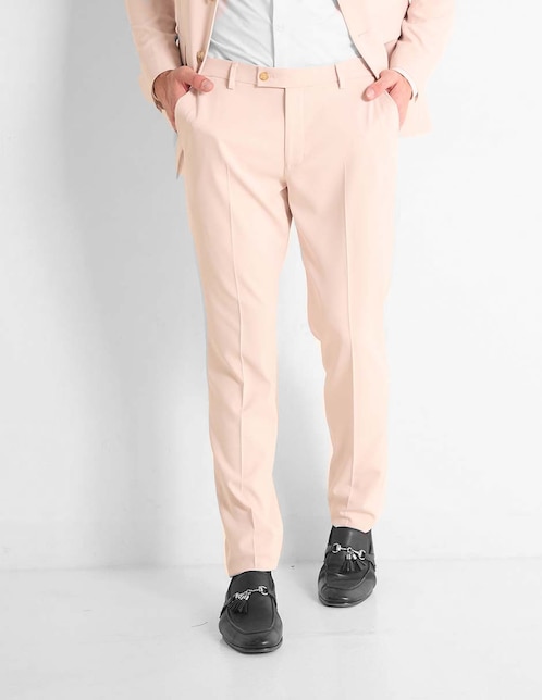 Pantalón business casual de vestir slim de algodón para hombre 1