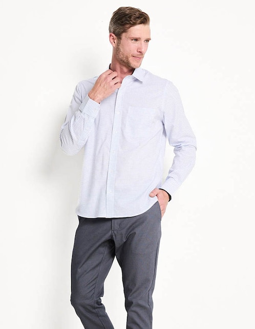 Camisa casual de algodón manga larga para hombre 1