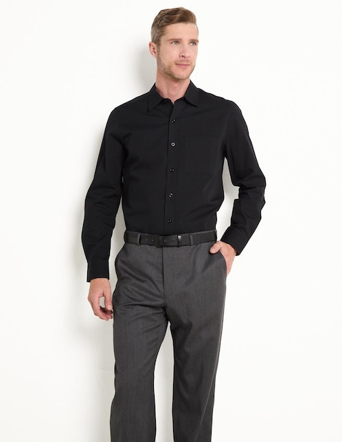 Camisa de vestir de algodón manga larga para hombre 1