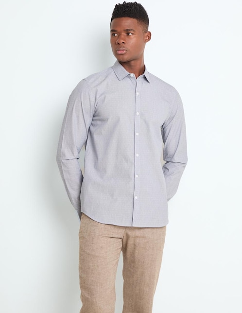 Camisa casual Contempo manga larga para hombre