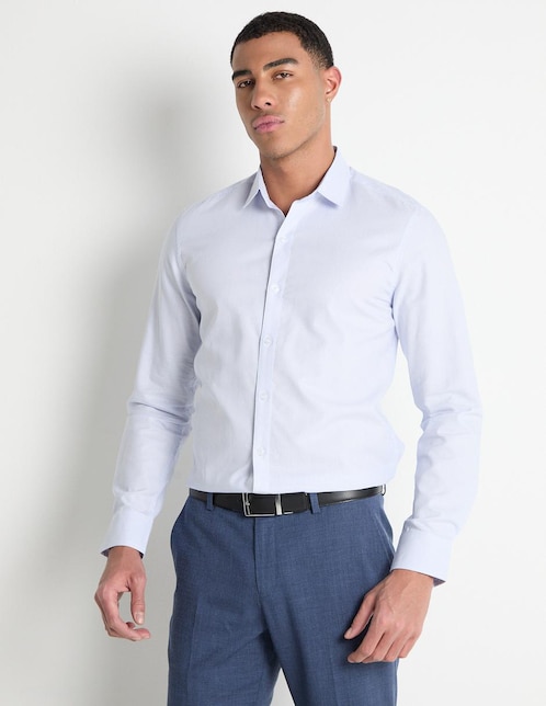 Camisa de vestir Contempo manga larga para hombre