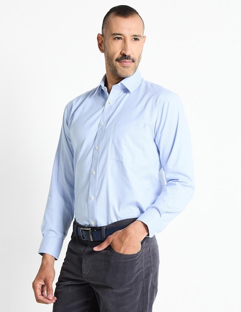 Camisa bussines casual manga larga para hombre 1