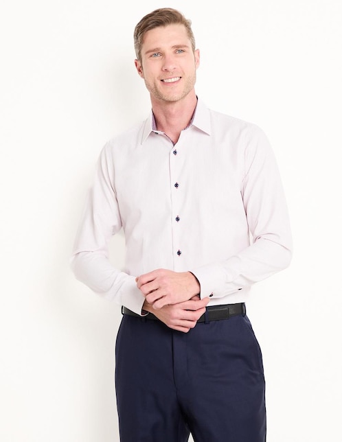 Camisa formal de algodón manga larga para hombre 1