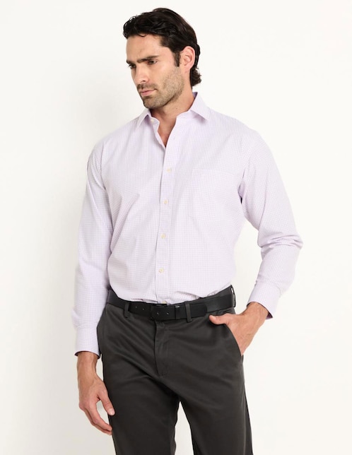 Camisa business casual de algodón manga larga para hombre 1