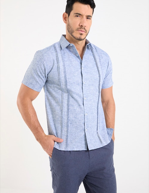 Camisa casual Gianfranco Dunna de algodón manga corta para hombre