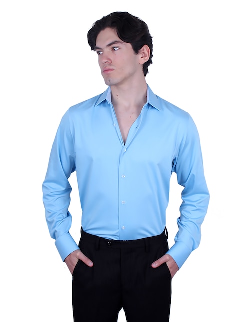 Camisa formal manga larga para hombre 1