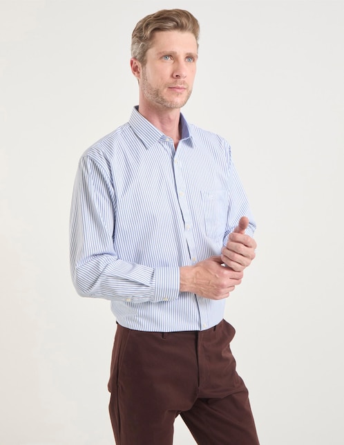 Camisa de vestir de algodón manga larga para hombre 1