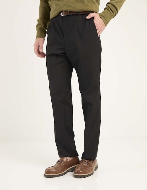 Pantalón de vestir recto de algodón para hombre 1