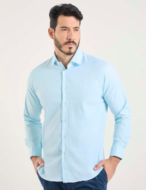 Camisa casual manga larga para hombre 1
