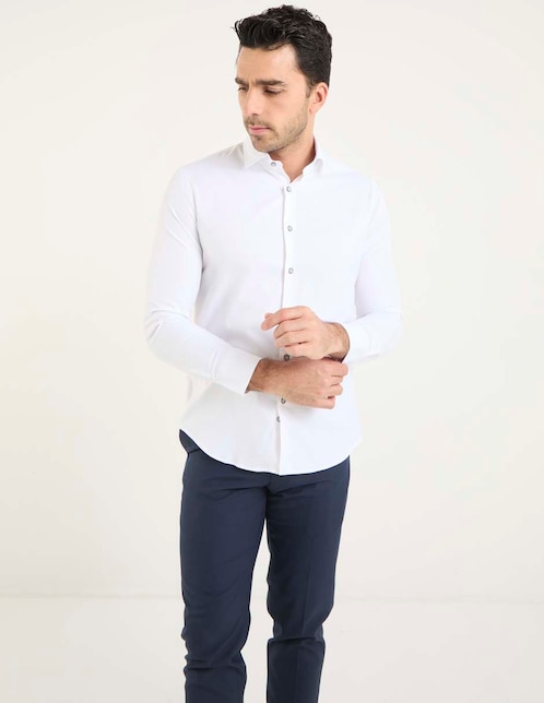 Camisa de vestir Pierre Cardin manga larga para hombre