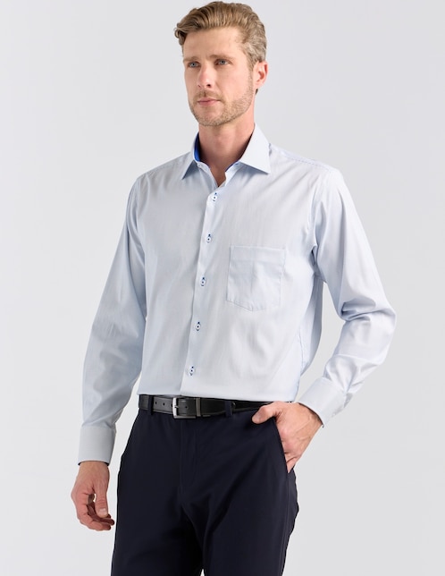 Camisa formal Parllieni manga larga para hombre