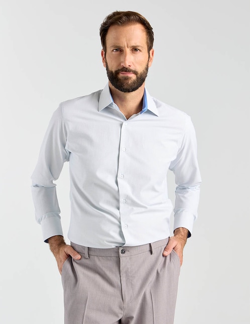 Camisa de vestir Parllieni manga larga para hombre