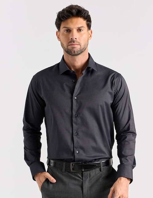 Camisa formal manga larga para hombre 1