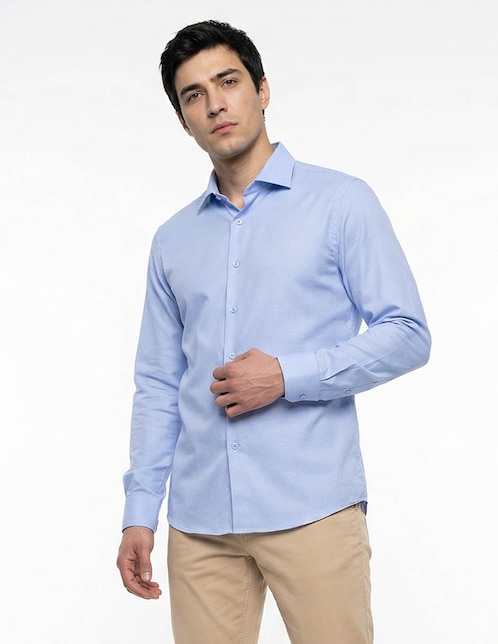 Camisa business casual Contempo manga larga para hombre