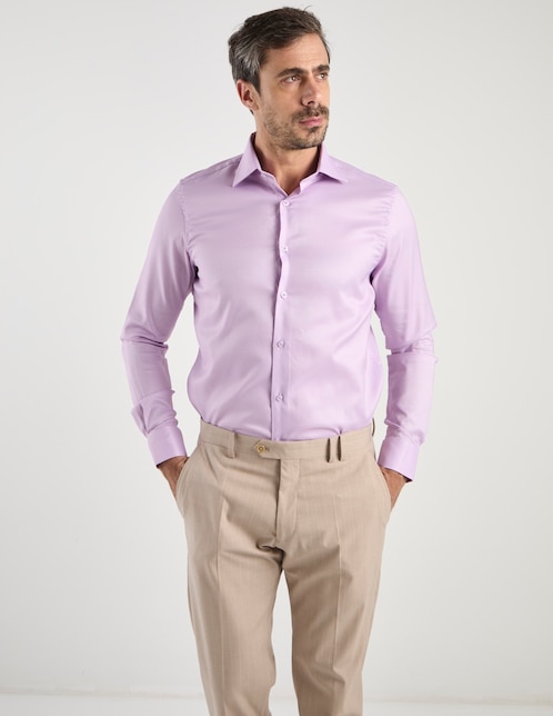 Camisa business casual Contempo manga larga para hombre
