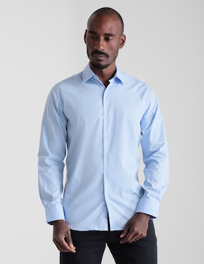 Camisa Casual Contempo Manga Larga Para Hombre