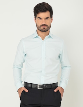 Camisa De Vestir Parllieni Manga Larga Para Hombre