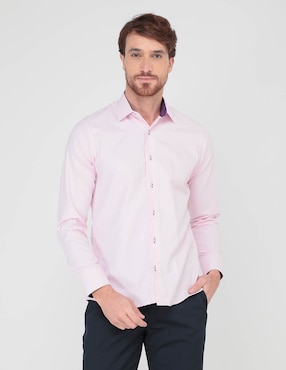 Camisa De Vestir Parllieni Manga Larga Para Hombre