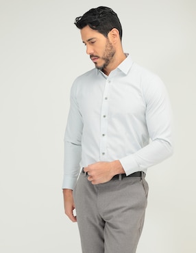 Camisa De Vestir Pierre Cardin De Algodón Manga Larga Para Hombre