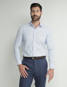 Camisa Casual Parllieni Manga Larga Para Hombre