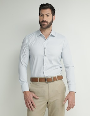 Camisa Casual Parllieni Manga Larga Para Hombre