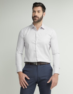 Camisa Casual Parllieni De Algodón Manga Larga Para Hombre