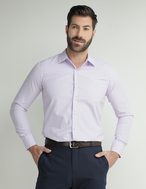 Camisa Casual Parllieni Manga Larga Para Hombre