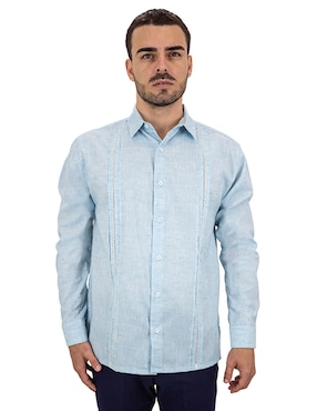 Guayabera Manga Larga Gianfranco Dunna Para Hombre