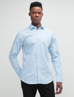 Camisa De Vestir Contempo Manga Larga Para Hombre