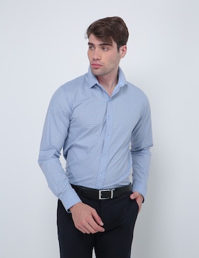 Camisa De Vestir Contempo Manga Larga Para Hombre