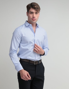 Camisa Casual Contempo Manga Larga Para Hombre