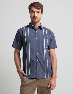 Camisa Casual Gianfranco Dunna De Poliéster Manga Corta Para Hombre