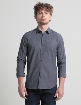 Camisa Casual Contempo De Algodón Manga Larga Para Hombre