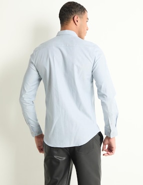 Camisa casual Contempo de algodón manga larga para hombre