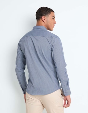 Camisa casual Contempo de algodón manga larga para hombre