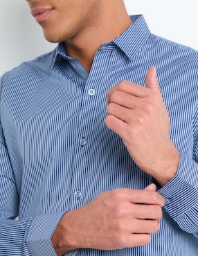 Camisa casual Contempo de algodón manga larga para hombre