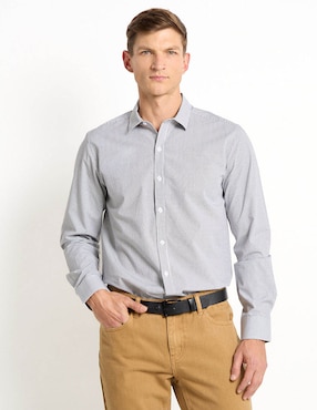 Camisa casual Contempo manga larga para hombre