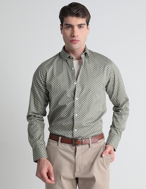 Camisa Casual Contempo De Algodón Manga Larga Para Hombre