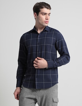 Camisa Casual Contempo De Algodón Manga Larga Para Hombre