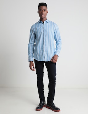 Camisa de vestir Contempo manga larga para hombre