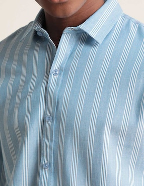 Camisa de vestir Contempo manga larga para hombre