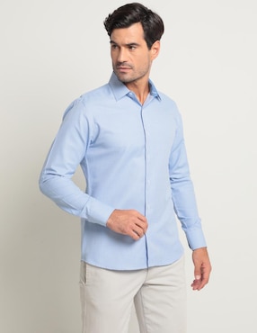 Camisa De Vestir Parllieni Manga Larga Para Hombre