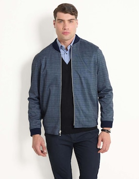 Chamarra Bomber Contempo Con Bolsillos Para Hombre