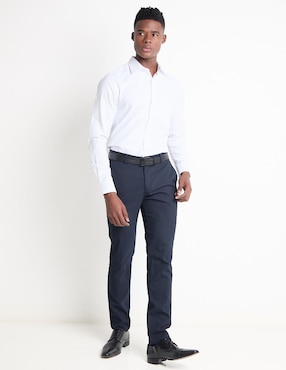 Camisa de vestir Contempo de algodón manga larga para hombre