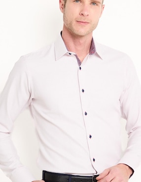 Camisa formal Parllieni de algodón manga larga para hombre