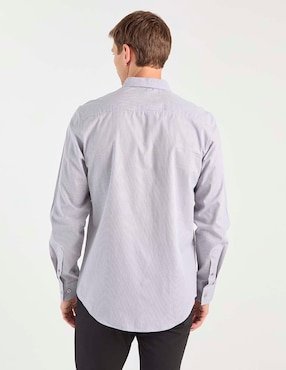 Camisa business casual Contempo de algodón manga larga para hombre