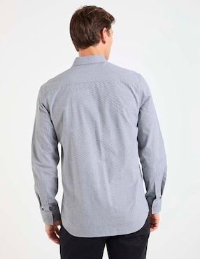 Camisa de vestir Contempo de algodón manga larga para hombre