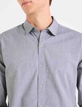 Camisa de vestir Contempo de algodón manga larga para hombre