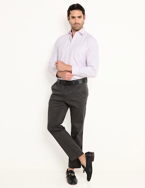 Camisa business casual Pierre Cardin de algodón manga larga para hombre