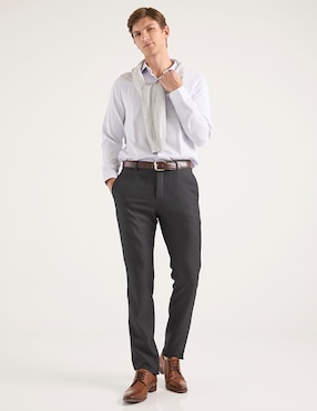 Camisa casual Contempo de algodón manga larga para hombre